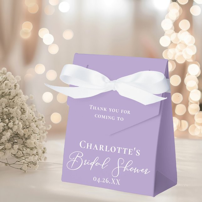 Lilac Purple Bridal Shower White Personalized Favor Box (Creator Uploaded)
