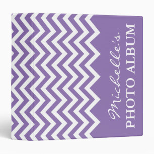 Lilac Purple chevron photo album ring binder