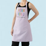 Lilac Purple Custom Apron with Logo All Over Print<br><div class="desc">Personalize this all-over-print apron with your own company logo or picture and custom text. The text can be a name, business tagline, website address, social media handle, or other personalized text to express yourself. Available in light purple and other colours (all colours are customizable). Available in large, medium, and child...</div>