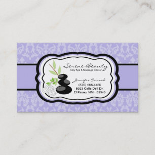 Lilac Purple Damask Spa Hot Stations Carte de visi