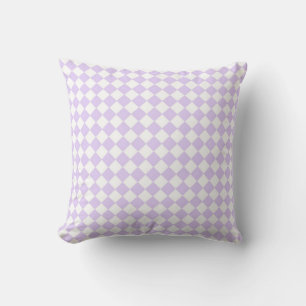 Lilac Purple Diamond Chequered pattern Throw Pillow