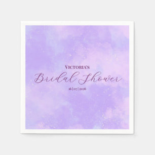 Lilac Purple Dreamy Clouds Bridal Shower Napkin