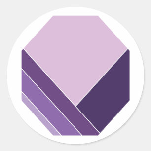 Lilac Purple Elegant Vee Home Pattern Classic Round Sticker