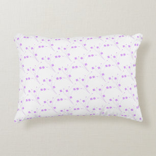 Lilac Purple Flowers, Small Pastel Floral Print Accent Pillow