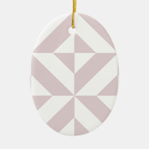 Lilac Purple Geometric Deco Cube Pattern Ceramic Ornament