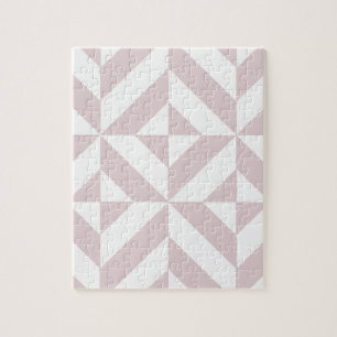 Lilac Purple Geometric Deco Cube Pattern Jigsaw Puzzle