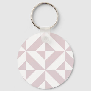 Lilac Purple Geometric Deco Cube Pattern Keychain