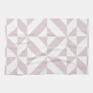 Lilac Purple Geometric Deco Cube Pattern Kitchen Towel