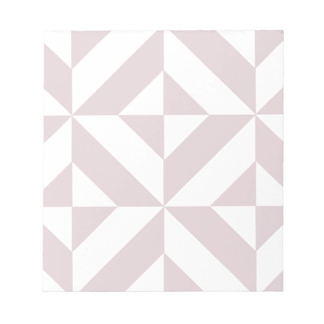 Lilac Purple Geometric Deco Cube Pattern Notepad (Front)