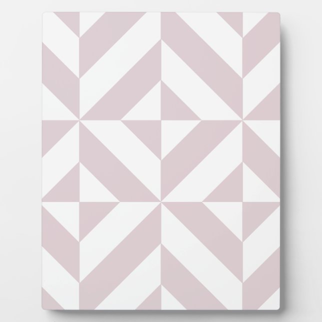 Lilac Purple Geometric Deco Cube Pattern Plaque (Front)