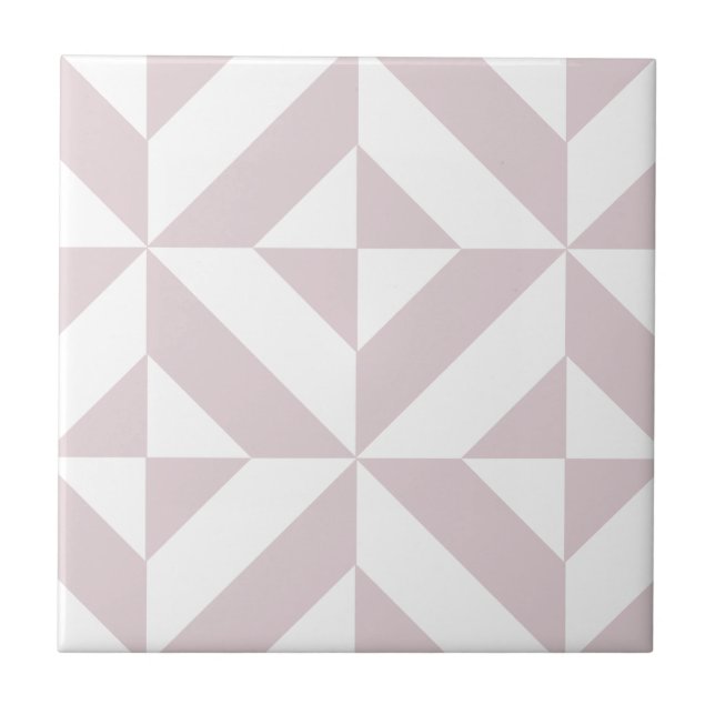 Lilac Purple Geometric Deco Cube Pattern Tile (Front)