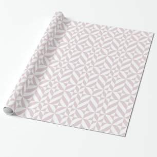 Lilac Purple Geometric Deco Cube Pattern Wrapping Paper