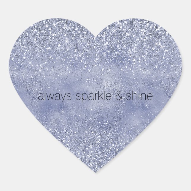 Lilac Purple Glitter Glitz sparkle glam Heart Sticker (Front)