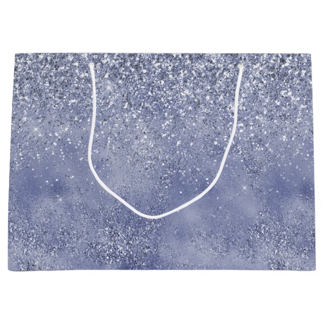 Lilac Purple Glitter Glitz sparkle glam Large Gift Bag (Front)