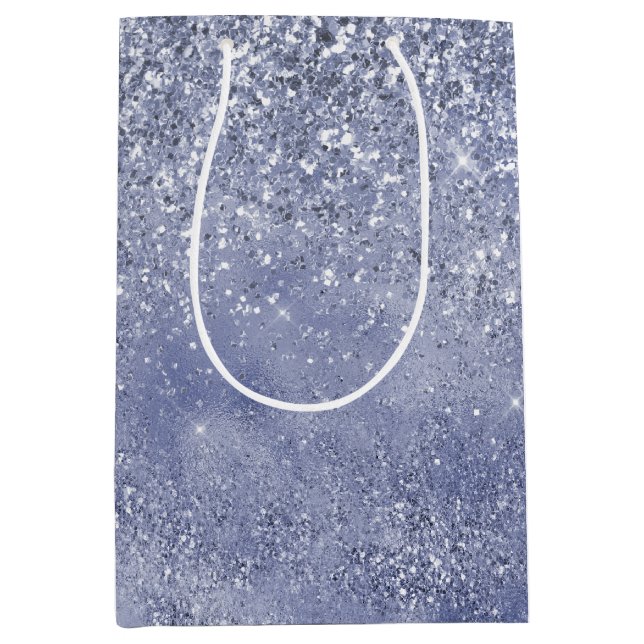 Lilac Purple Glitter Glitz sparkle glam Medium Gift Bag (Front)