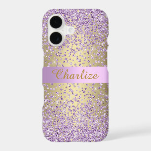 Lilac Purple Gold Sparkle Glitter Customizable