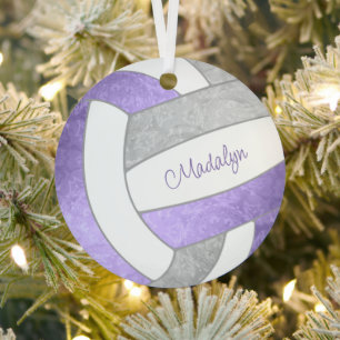 lilac purple grey keepsake volleyball gifts metal ornament