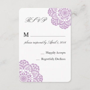 Lilac Purple Lace RSVP card