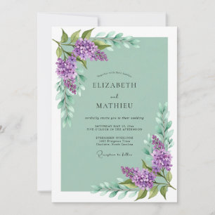 Lilac Purple Lush Spring Wedding Invitation