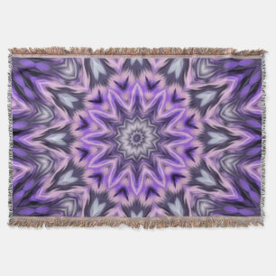 Lilac purple mandala throw blanket