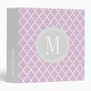 Lilac Purple Moroccan Tiles Lattice Personalized Binder
