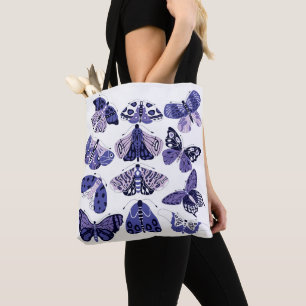 Lilac Purple Moth and Butterfly  Tote Bag