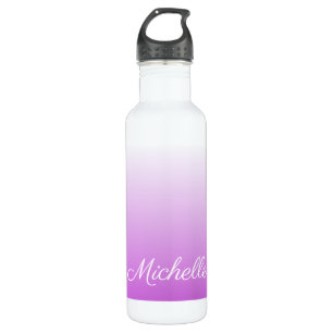 Lilac purple ombre personalized name 710 ml water bottle