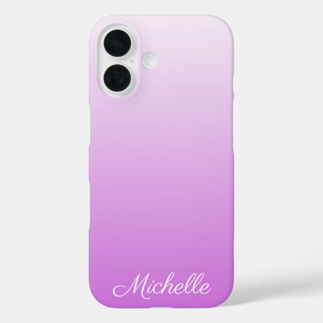 Lilac purple ombre personalized name Case-Mate iPhone case (Back)