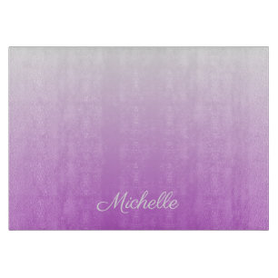 Lilac purple ombre personalized name cutting board
