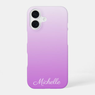Lilac purple ombre personalized name iPhone 16 case