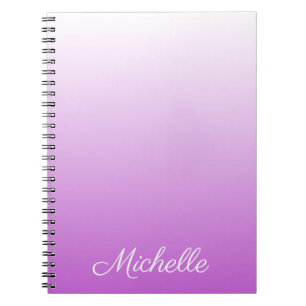 Lilac purple ombre personalized name notebook