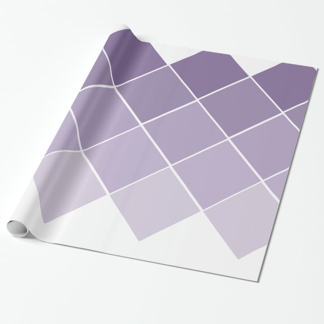 Lilac Purple Ombre Wedding Wrapping Paper (Unrolled)