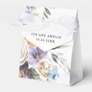 Lilac Purple Peony Wildflowers Bouquet Wedding  Favor Box