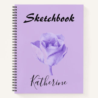 Lilac Purple Personalized Sketchbook Notebook