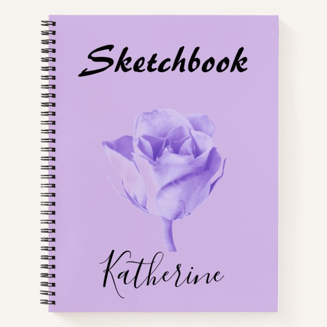 Lilac Purple Personalized Sketchbook  Notebook (Front)