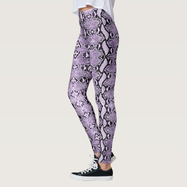 Lilac Purple Python Snakeskin Leggings (Left)