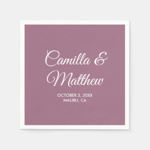 Lilac Purple Romantic Script Personalized Wedding Napkin