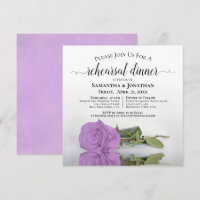 Lilac Purple Rose Chic Wedding Rehearsal & Dinner