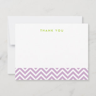 Lilac Purple Simple Chevron Merci Cartes de notes
