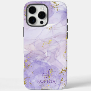 Lilac purple watercolor Ink Customizable iPhone 16 Pro Max Case