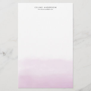 Lilac Purple Watercolor Ombre Gradient Custom Stationery