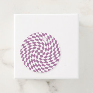 Lilac Purple Wedding Collection Check Chequered Favour Tags
