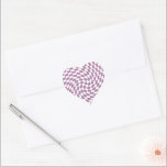 Lilac Purple Wedding Collection Check Chequered    Heart Sticker<br><div class="desc">Modern bohemian Lilac Purple colour theme bridal wedding party products. Evergreen retro trendy warped checks design,  warped chequered paper plates in beautiful elegant and chic Lilac Purple and white colour.</div>