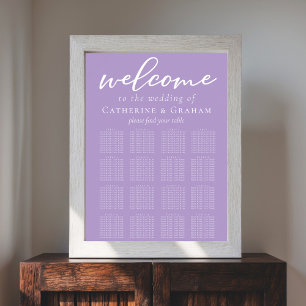 Lilac Purple Wedding Minimalist Seating Chart