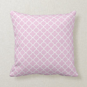 Lilac Quatrefoil Clover Pattern Throw Pillow