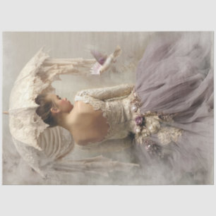 Lilac Reverie Vintage Ballerina, Dove & Lace  Tissue Paper