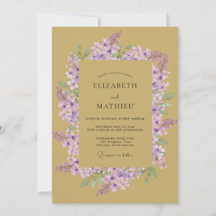 Lilac Romantic Floral Wedding Invitation