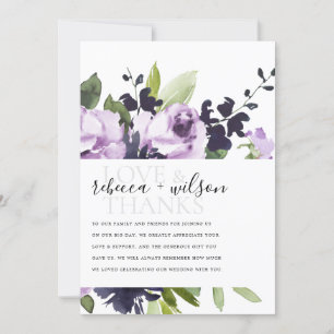 LILAC ROSE FLORAL WATERCOLOR WEDDING THANK YOU