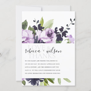 LILAC ROSE FLORAL WATERCOLOR WEDDING THANK YOU