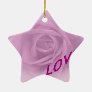 Lilac Rose for Love Ceramic Ornament